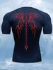 Skull Wings Print Men's Summer Fitness Running Short Sleeve Compression Sports Quick-Drying T-Shirt Short Sleeve Sports Top