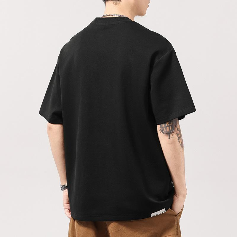 Summer Letter Embroidered Heavy Short-sleeved T-shirt for Men and Women American Retro Loose T-shirt