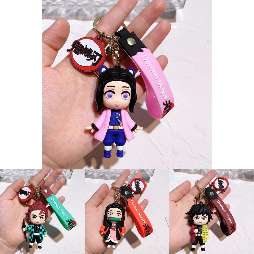 Adorable Demon Slayer Keychain Anime Character Bag Charm Plastic Durable Gift