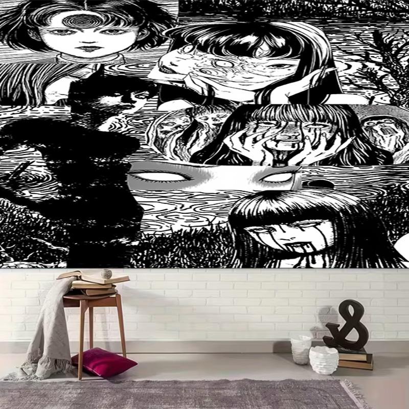 1pc Thriller Manga Junji Ito Tomie1 Tapestry, Living Room, Bedroom, Office, Party Decor, Ideal Festive Gift