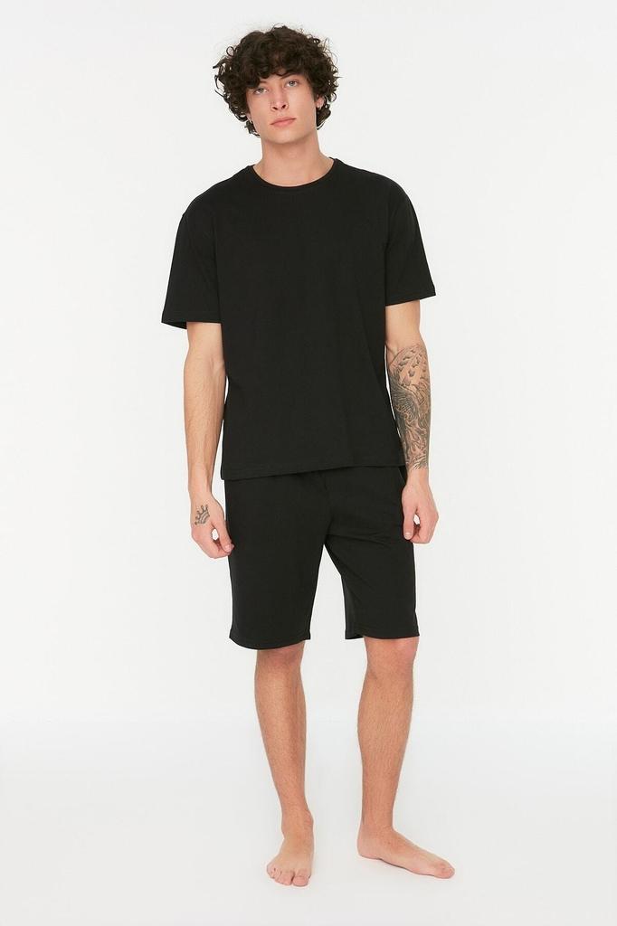 Women's Style Homewear Sleepwear Premium Blue Bamboo Blend Knitted Pajama Set