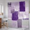 Abstract Purple Watercolor Blocks Shower Curtain Machine Washable All Season Waterproof Privacy Protection Artistic DesignModern