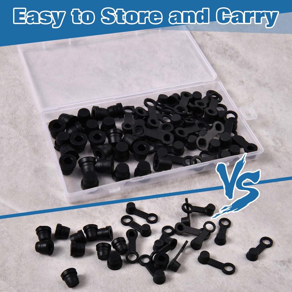 LEONTOOL 50pcs Grease Fitting Cap, Black Brake Bleeder Cap, Car