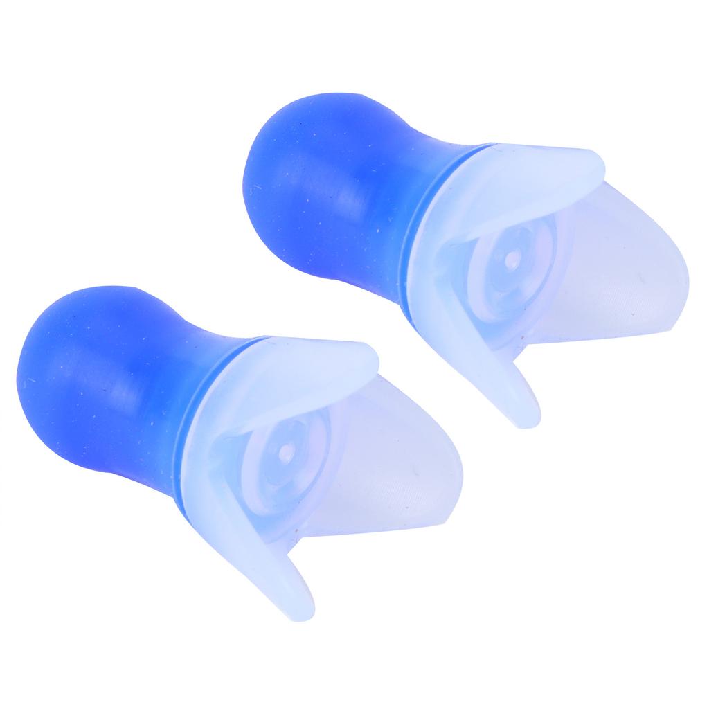 Swimming Waterproof Earplugs Flying Noise Reduction Silicone Ear Plug with Black Sealing BottleBlue