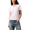 Calvin Klein Soft Breathable Comfortable Solid Color V-Neck Short Sleeve T-Shirt Women Tops Bright-White 40WL279-110
