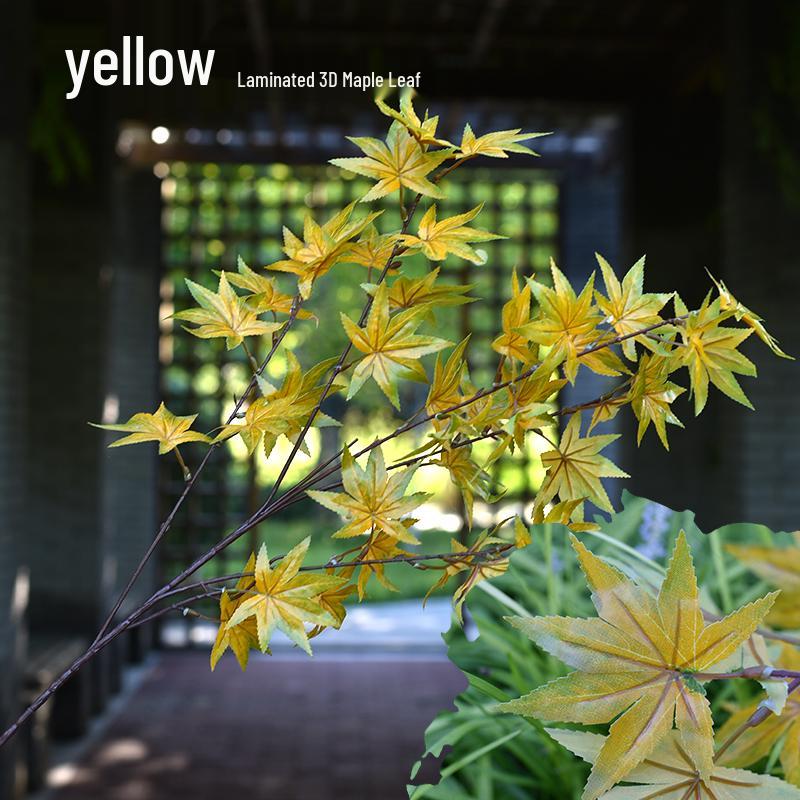 Искусственные ветки для интерьера: Клен красный, Баньян, Листья гинкго для ландшафтного дизайна торгового центра