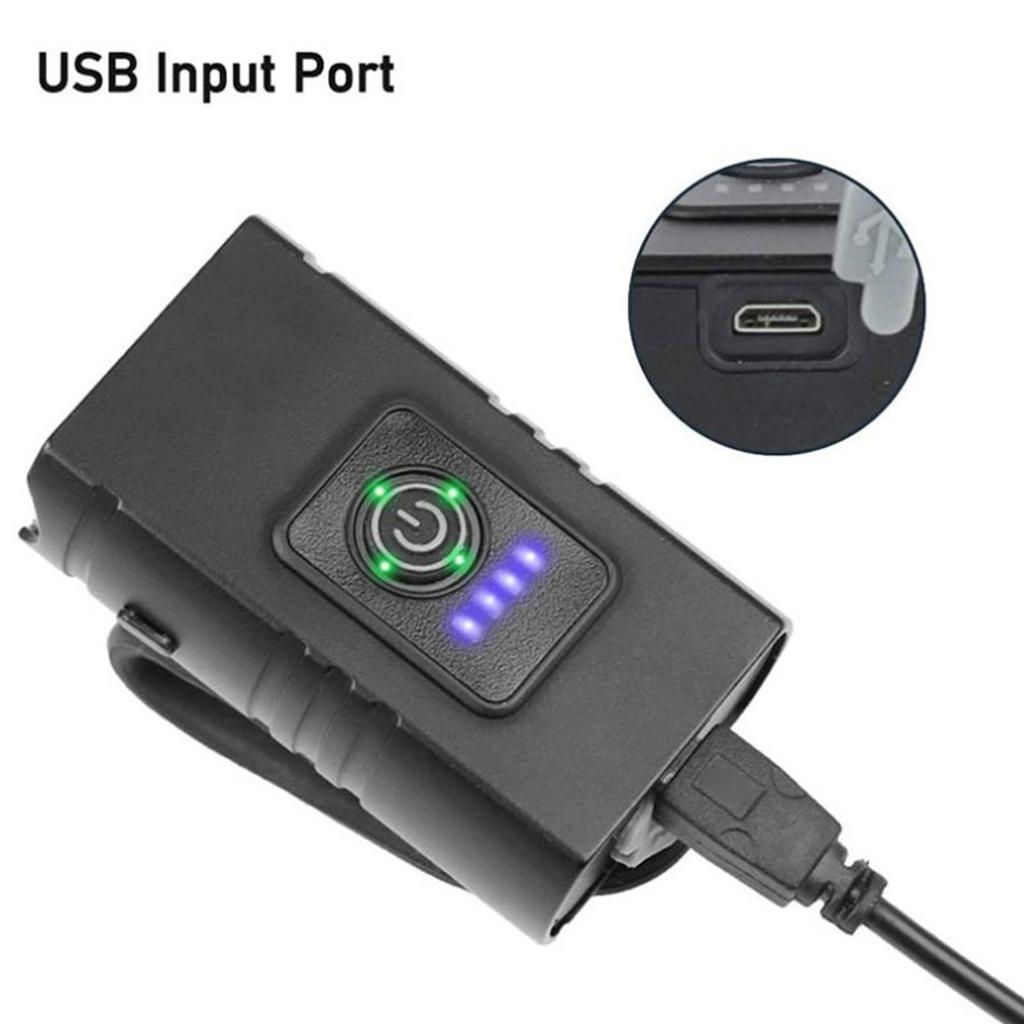 USB Rechargeable Bike Light Set with Power Display 6 Lighting Modes Waterproof Bike Headlight Taillight for Cycling