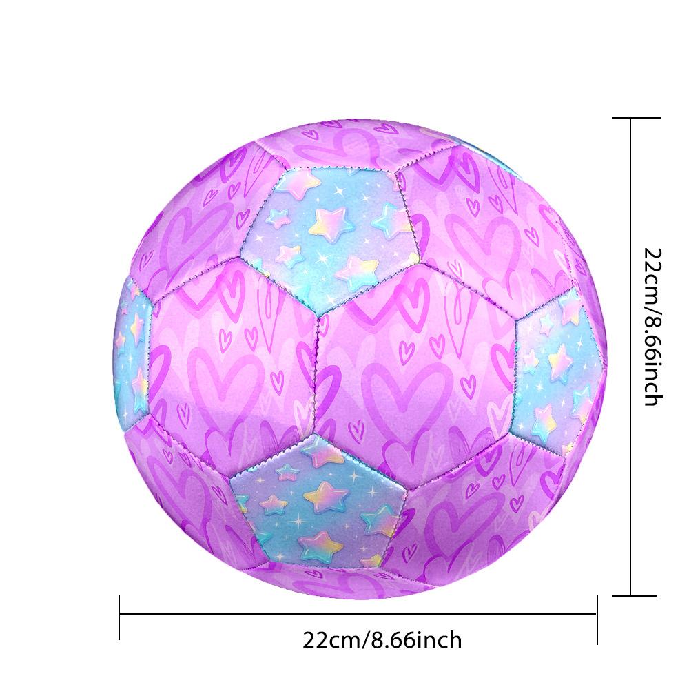 1PC Purple Heart Pastel Gradient Stars Soccer Ball Size 5 Football Machine Sewn Indoor/Outdoor Universal Football Gift W75