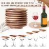 Mumufy 8 Pcs 4" Acacia Wood Wine Glass Charcuterie Topper Wine Glass Topper Charcuterie Plate Mini Charcuterie Board for Christmas Party Family