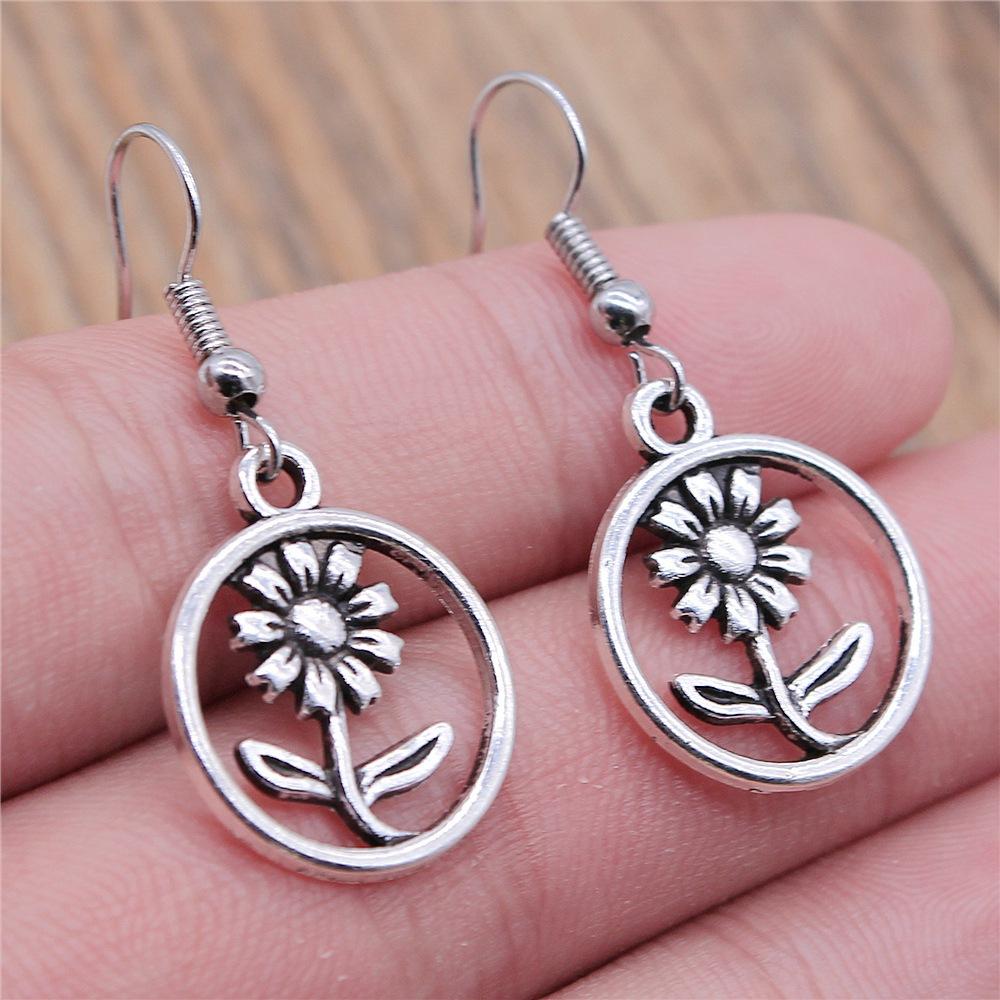 54 Styles Vintage Fashion Women Jewelry Flower Dangle Earring Drop Jewelry Accessories For Women Sunflower Rose Daisy Earrings