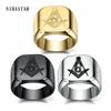 Anello Massonico in Acciaio Inossidabile 316L da Uomo, Anello Sigillo da Maestro Massone, Gioiello Anello Libero Muratore