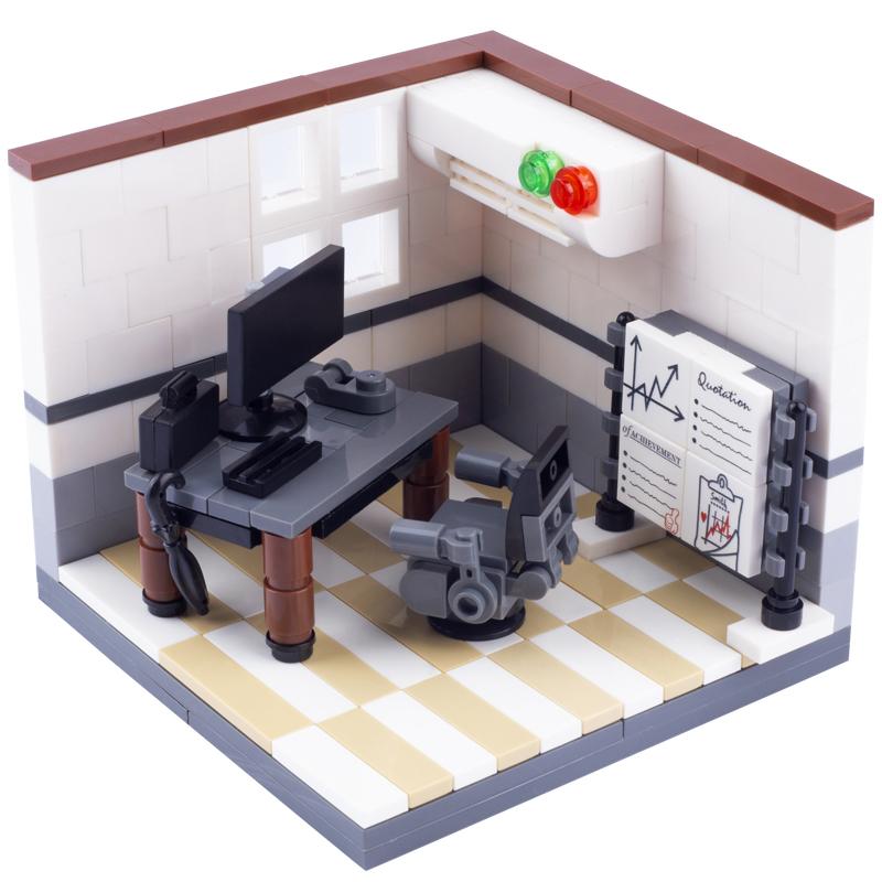 MOC City Church Bedroom Hospital Building Blocks Studio Christmas Cabin Mini Bricks Model Printed Figures Scene Kids Toys Gifts