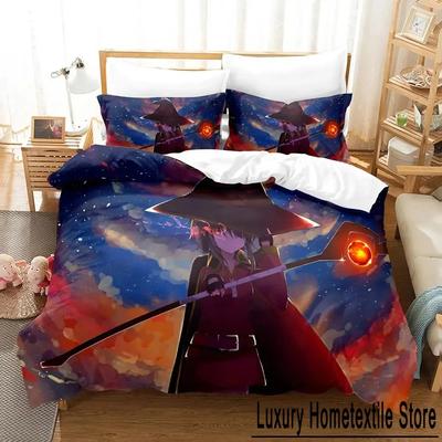Comfortable Anime Print Duvet Cover Set With Duvet Cover And Pillowcases King Queen Twin Sizes For Boys Girls And Kids