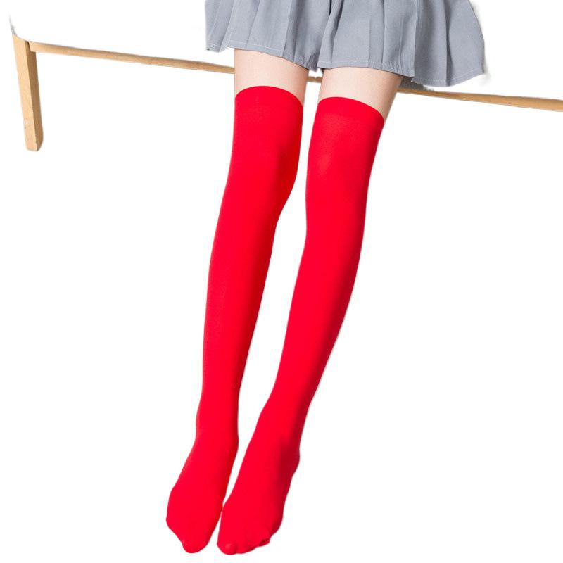 Velvet Over-the-Knee Thigh-High Socks - Durable, Warm, 80D Mid-Calf for Autumn & Winter
