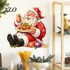 Waterproof PVC Wall Art Santa Claus Sticker, Decal, Removable Decorative Easy to Apply Murals Festive for Glass Windows And Doors Christmas Decor