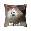 Seal Sea Cute White Pillowcase Polyester Cushion Cover Decoration  Pillow Case Cover Home Zippered 40X40cm