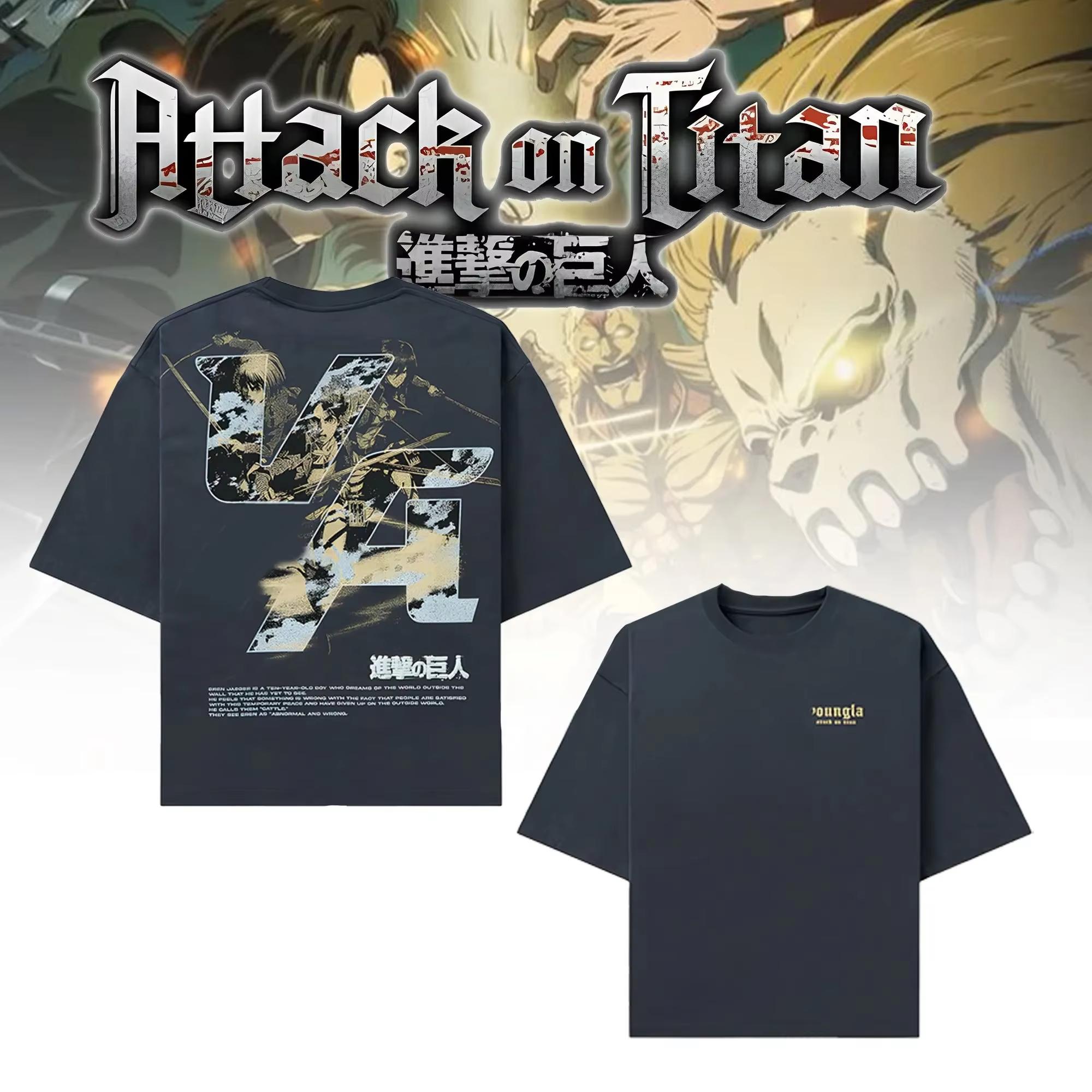 

2026 Новые футболки Attack on Titan для мужчин и женщин Японские аниме футболки Новый дизайн Весна-Лето Базовый стиль S