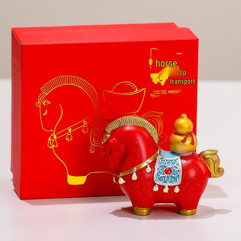 Year of the Horse Zodiac Gift Set: Contemporary Horse Ornament Souvenir