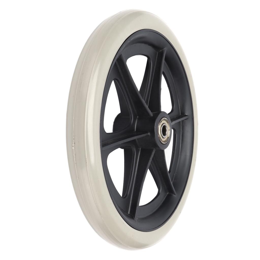 Wheelchair Wheel 8in PU Walker Caster Replacement Skidproof with Ball Bearing Grey