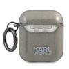 Etui Do AirPods 1 Karl Lagerfeld Glitter Karl's Head Czarne