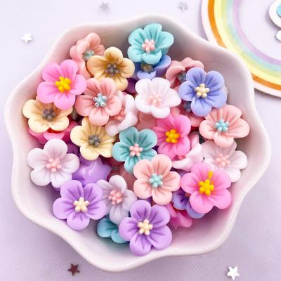 100 Stück 14 mm Kunstharz, 3D-Bunte Winde, Blumen-Edelsteine, Flatback-Figuren, Sammelalbum, Hochzeit, Applikation, Heimdekoration, Basteln