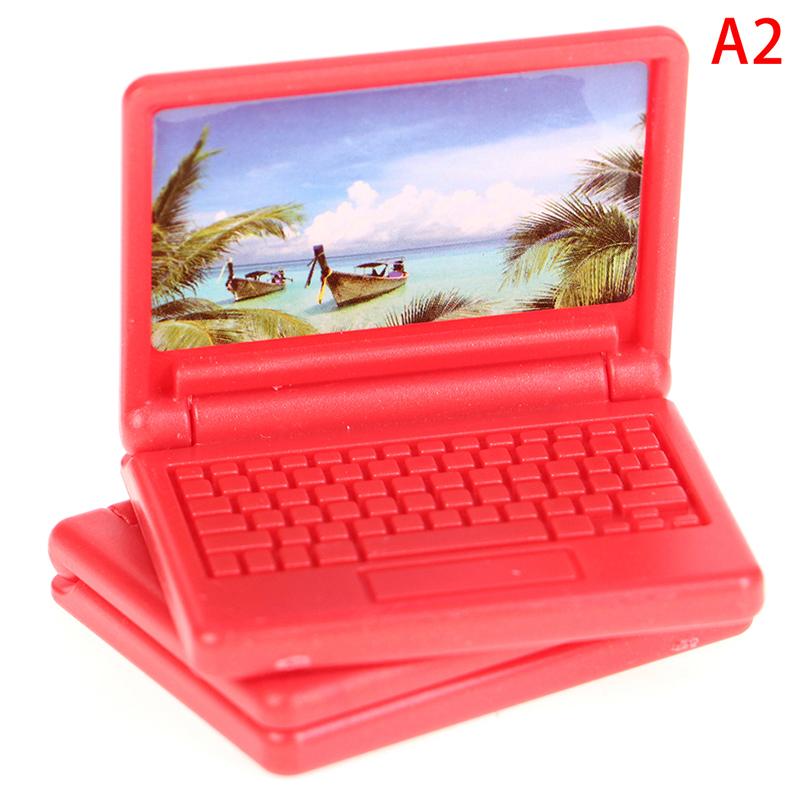 2Pcs Doll Office Mini Laptop Accessories Toys