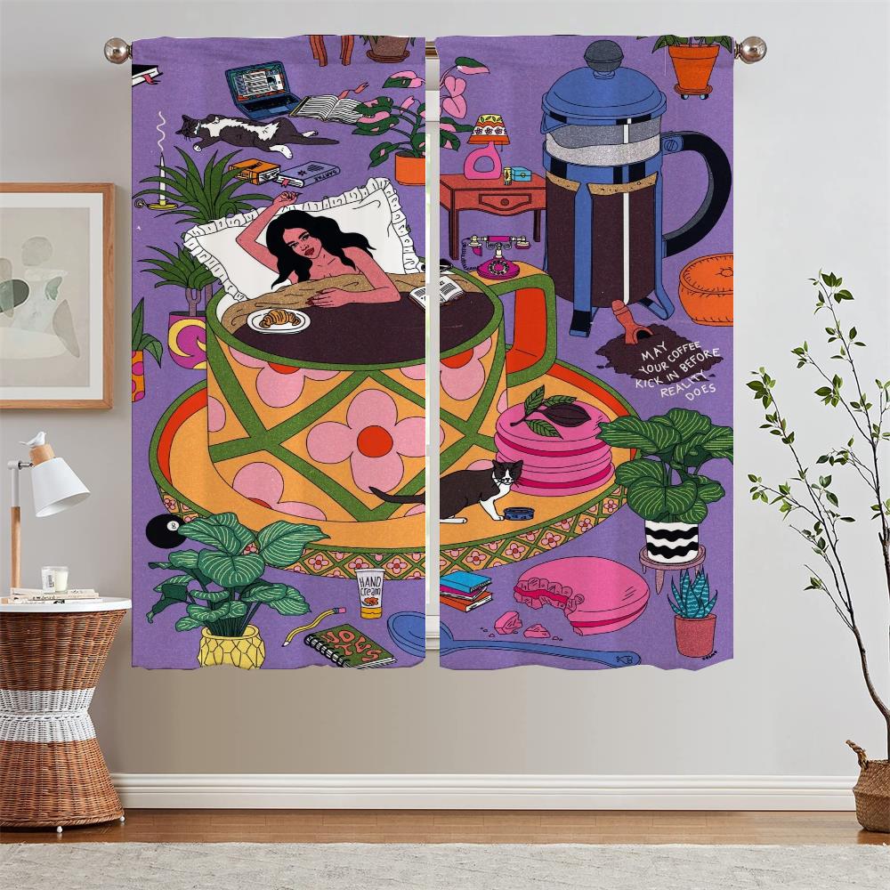 

Данчин Хамард Спальня Блэкаут Шторы для Гостиной Карнизы Современное Домашнее Украшение Тюль на Кухню Щупальца Жалюзи W50xH70cmx2pcs-CL