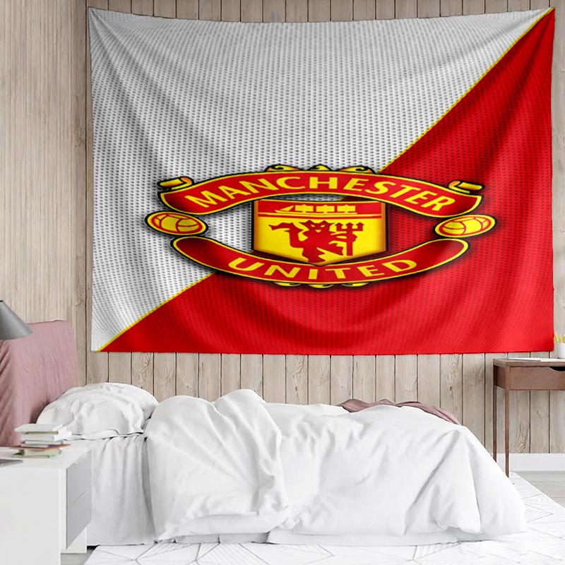 Manchester United Print Tapestry, Backdrop, Easy Setup, Ideal for Bedroom, Office & Living Room, with Aesthetic Wall Hanging Decor.