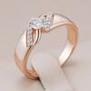 Luxury Shiny Natural Zircon Rings For Women  Rose Gold  Color Mix Setting Slim Design Daily Bride Wedding Jewelry