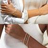 5pcs 18k Gold-plated Stainless Steel Bracelet Set for Women, an Elegant and Luxurious Jewelry Set for Women That Never Fades