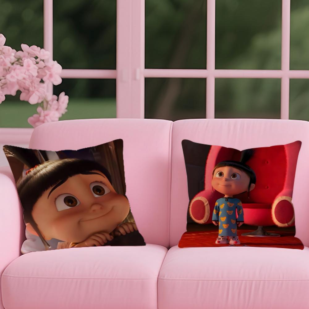 A-Agnes cute Cushion Cover 2-in-1 Reversible Plush Pillow Cover | Car/Sofa/Bed | Perfect Gift
