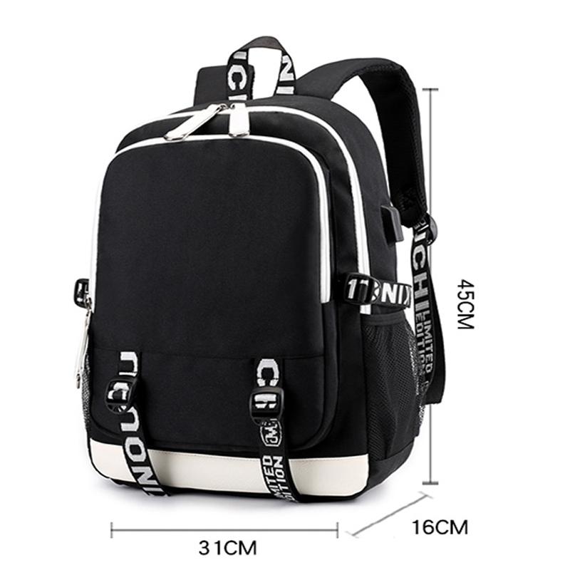 Fashion with USB Charging Port Backpack Customized Printing  Cute Primary School And Middle School  Youth Shoulder Bag
