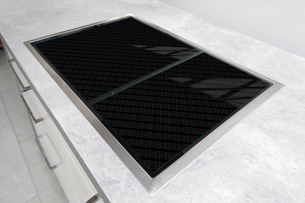 PIANO PROTETTIVO IN VETRO PER PIANO COTTURA 75x52 NERO