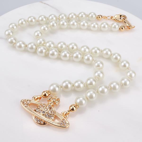 Collana Planet Saturno In Argento Con Perle E Strass - Gioiello Donne E Ragazze - Idea Regalo Anniversario - Corallo