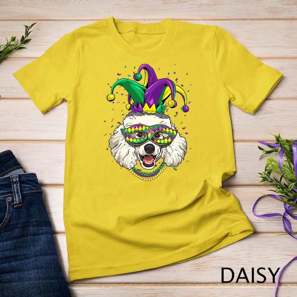 Mardi Gras Dog Carnival Poodle Jester Pet Dog Poodle Lover Unisex T-shirt 3 S