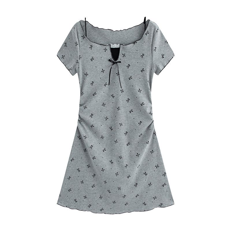 Jumpsuit Giant Deer Studio Slightly Oversized Girls Butterfly Printed Dress Gray Mini Dress M