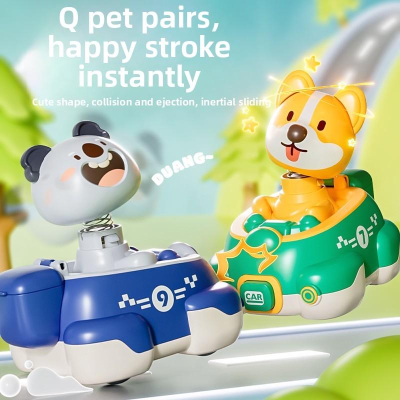 Cartoon Bear Collision Catapult Inertia Toy Car For Kids Development And Fun