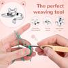 2pcs Knittied Yarn Guide Finger Holder Thimble Crocheters Thread Ring,Adjustable Knitting Crochet Loop Faster Sewing Accessories