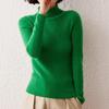 Women's High Neck Cashmere Sweater: Slim Fit Long Sleeve, Stacked Collar Knit for Autumn/Winter