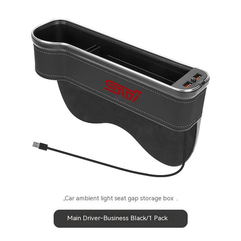 For Subaru STI Outback Brz Wrx Xv Ascent Forester Impreza Legacy Car Sewn Seat Gap Crevice Slot Storage Box light USB Charging