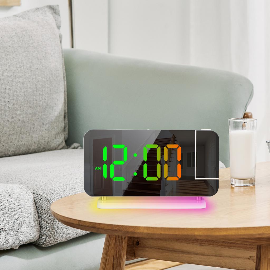 RGB Renkli LED Elektronik Saat Renkli Gece Lambası Çalar Saat Ev Dekorasyonu Projeksiyon Saati