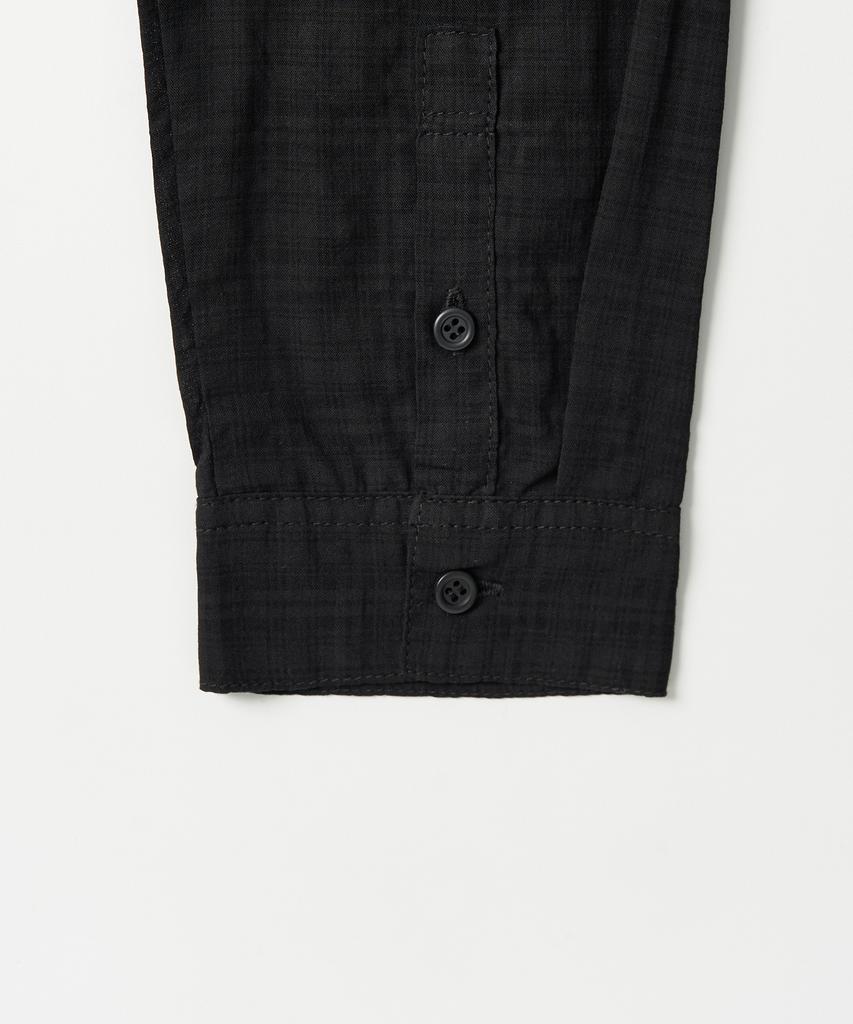 EXCONTAINER [Summer] Muted Check Semi-Crop Shirt (Black)