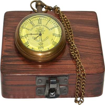 Catena per orologio da tasca con scatola di legno
