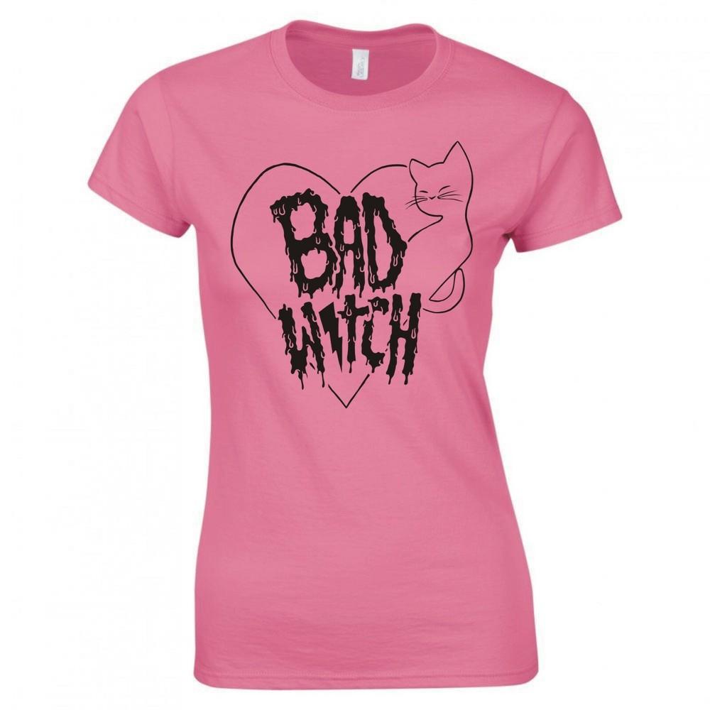 Funny Goth Bad Witch Ladies Skinny Fit Tshirt