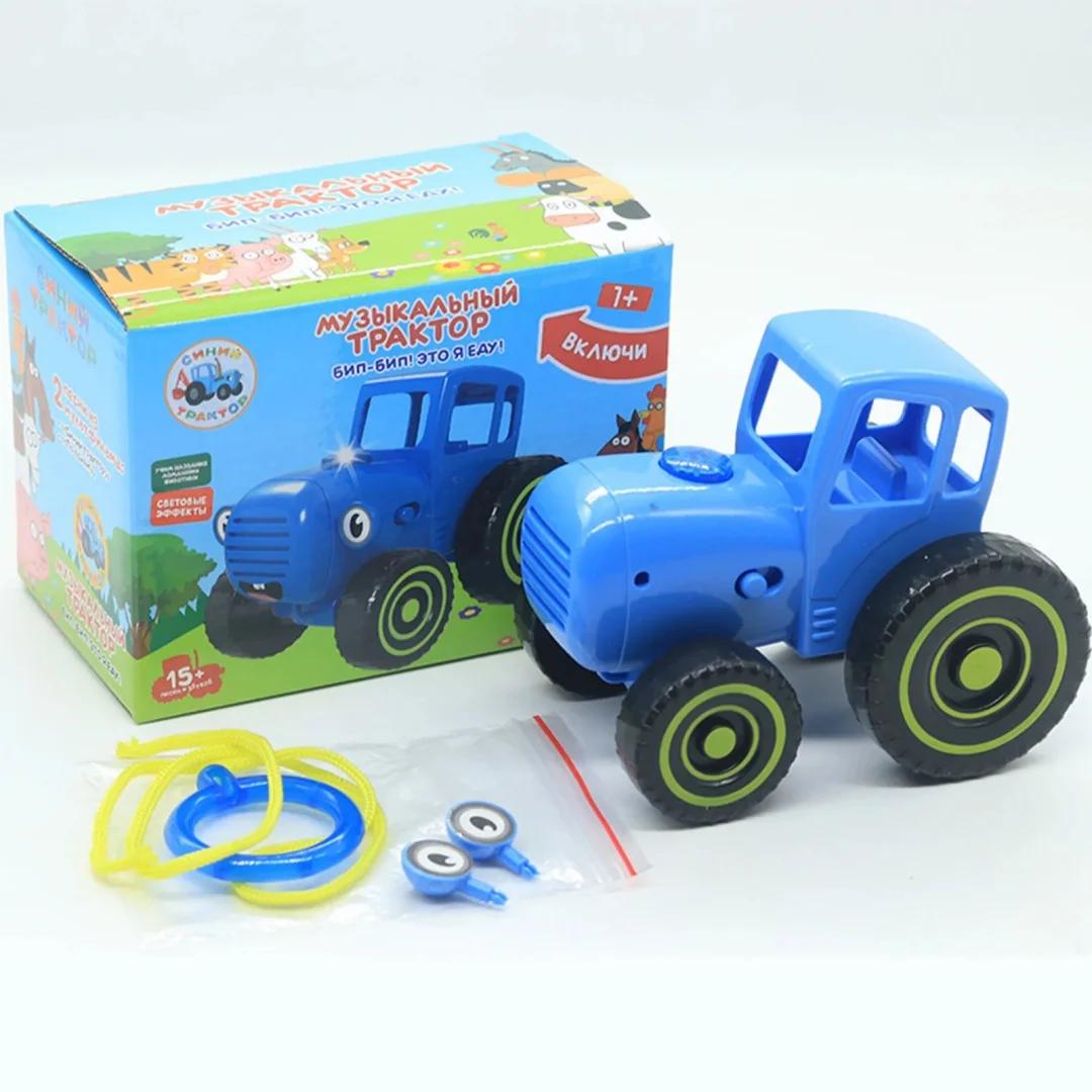 Музыкальная игрушка-каталка с песнями и огоньками Знаменитый мультяшный синий трактор - Учебное пособие Тракт синий