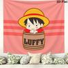 One Piece Monkey D Luffy Wall Tapestry Aesthetic Wall Hanging Printed Fabric Blanket Decorative Tapestries For Bedroom Living Room Home Decor