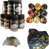9 Bottles 20ml Multi-tones Metallic Acrylic Paint Set Paint Brushes Gloss Waterbased Pigment DIY Craft Stone Art Ornament