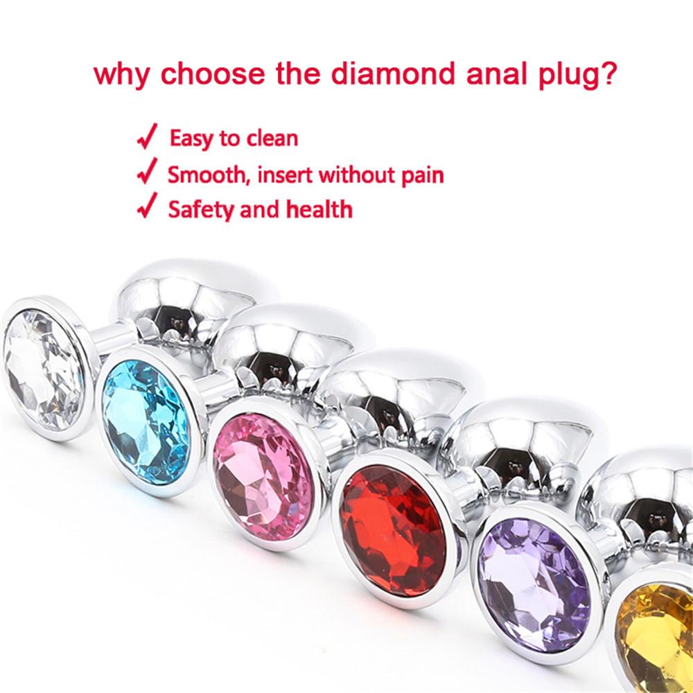 Crystal Anal Plug Round Shape Butt Plug Stainless Steel Anus Sex Toys for Women Men Orgasm DiIdo Ass Prostate Gay Adult Products