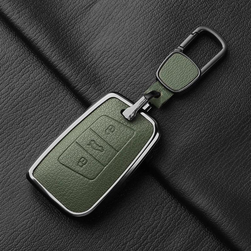 Metal And Leather Car Key Case Cover For Vw Volkswagen Passat B8 Cc Arteon Magotan Gte Skoda Fabia Superb A7 Kodiaq