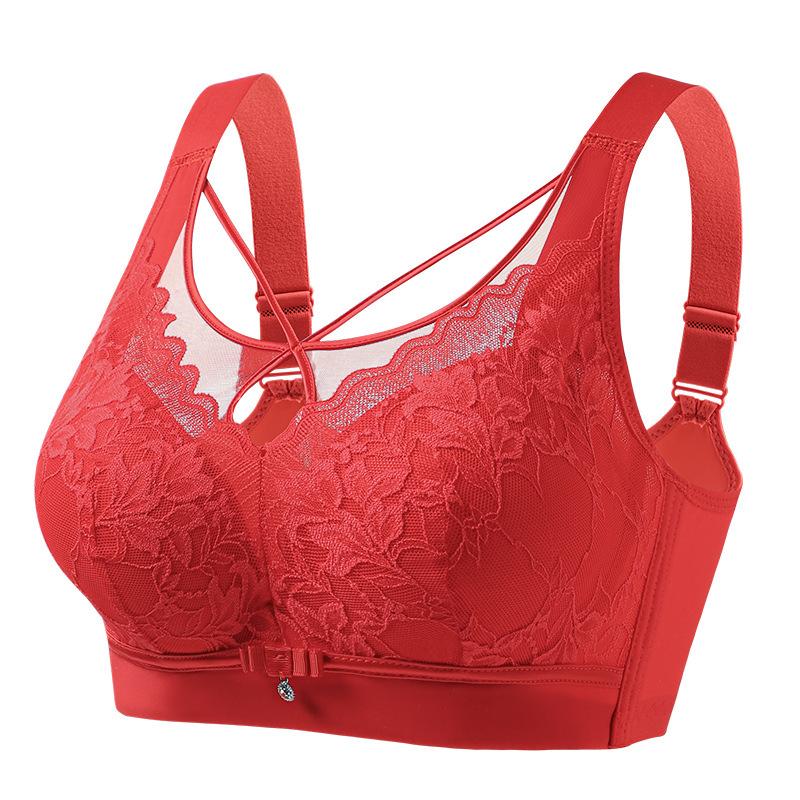 Adjustable bra, no magnetic, no steel ring, gather comfortably, anti-light, large size, full cup, double breasts